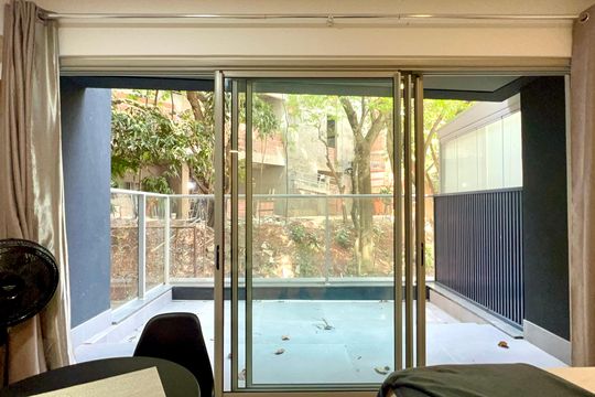 Varanda de kitnet/studio para alugar com 1 quarto, 28m² em Pinheiros, São Paulo