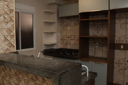 Cozinha de apartamento à venda com 2 quartos, 62m² em Setor Morada do Sol, Goiânia