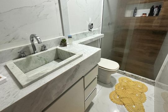 Banheiro da Suíte de apartamento à venda com 3 quartos, 144m² em Recreio dos Bandeirantes, Rio de Janeiro