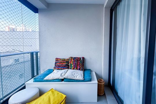 Varanda do Studio de apartamento à venda com 1 quarto, 28m² em Cerqueira César, São Paulo