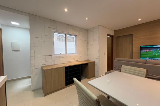 Cozinha de apartamento à venda com 1 quarto, 30m² em Vila Alpina, Santo André