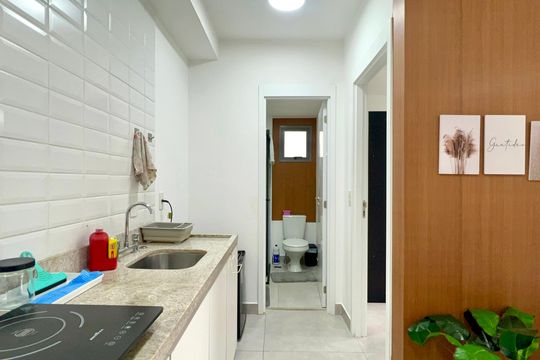 Cozinha de kitnet/studio para alugar com 1 quarto, 28m² em Jardim Paulista, São Paulo