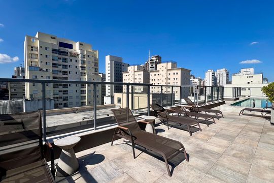 Área comum - Piscina de kitnet/studio para alugar com 1 quarto, 28m² em Jardim Paulista, São Paulo
