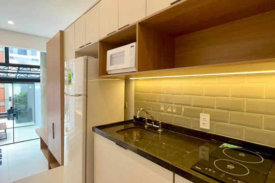 Cozinha - Armários de apartamento para alugar com 1 quarto, 60m² em Cerqueira César, São Paulo