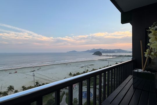 Varanda da Sala e Quarto 1 de apartamento para alugar com 3 quartos, 148m² em José Menino, Santos