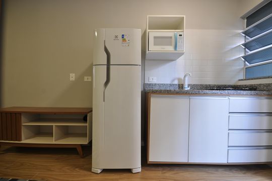 Cozinha de kitnet/studio para alugar com 1 quarto, 25m² em Vila Medeiros, São Paulo