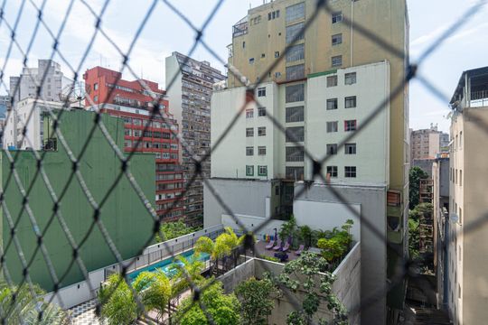 Vista da Varanda do Quarto de kitnet/studio à venda com 1 quarto, 35m² em Bela Vista, São Paulo