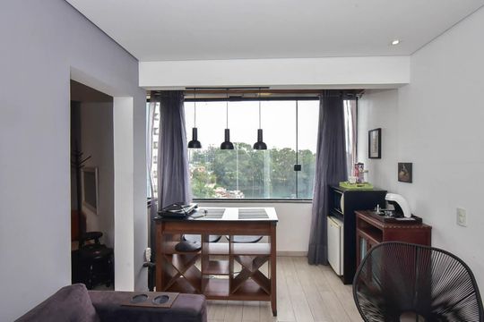 Varanda de apartamento à venda com 1 quarto, 50m² em Paraíso do Morumbi, São Paulo