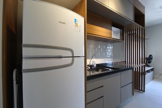 Cozinha de kitnet/studio para alugar com 1 quarto, 25m² em Vila Olímpia, São Paulo