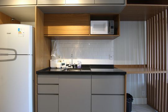 Cozinha de kitnet/studio para alugar com 1 quarto, 25m² em Vila Olímpia, São Paulo
