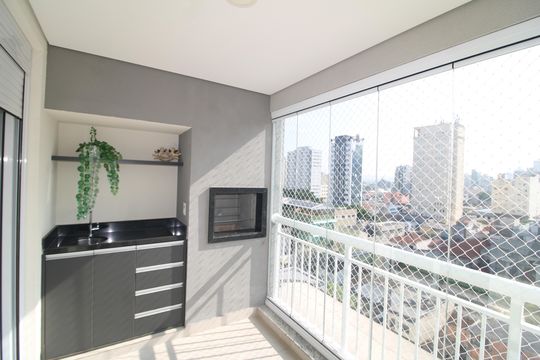 Sala / Cozinha - Varanda de apartamento para alugar com 1 quarto, 45m² em Santana, São Paulo