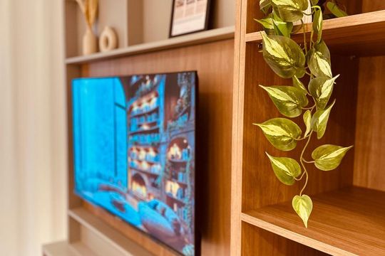 Detalhe Sala de kitnet/studio para alugar com 1 quarto, 44m² em Vila Itapura, Campinas