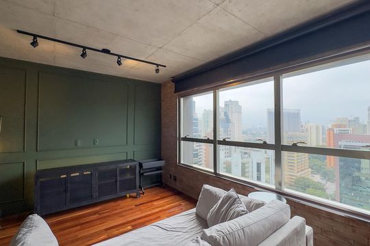 Sala de apartamento para alugar com 1 quarto, 90m² em Cidade Monções, São Paulo