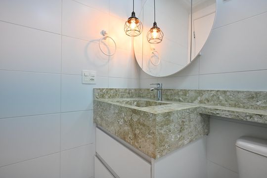 Banheiro de apartamento à venda com 3 quartos, 87m² em Jardim Caboré, São Paulo