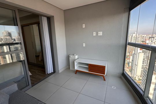 Varanda do Studio de kitnet/studio à venda com 1 quarto, 32m² em Santo Amaro, São Paulo