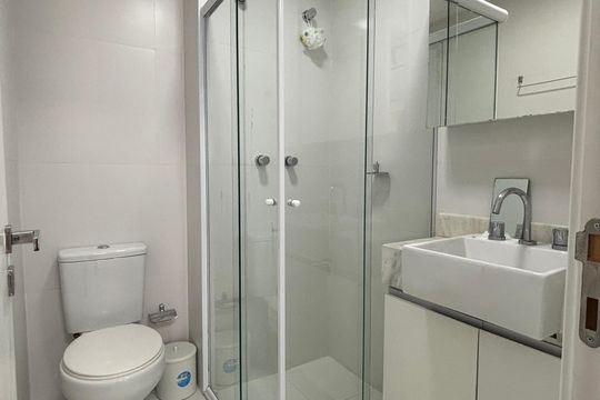 Banheiro de kitnet/studio à venda com 0 quarto, 29m² em Vila Clementino, São Paulo