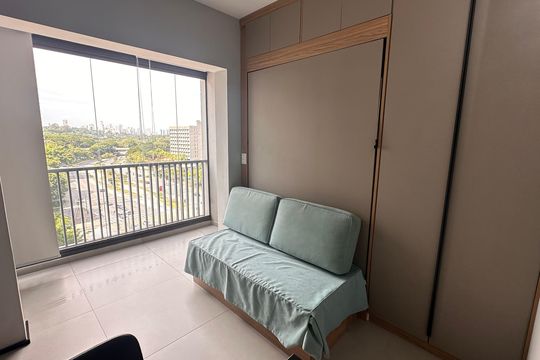 Varanda do Studio de kitnet/studio à venda com 1 quarto, 22m² em Jardim das Acácias, São Paulo