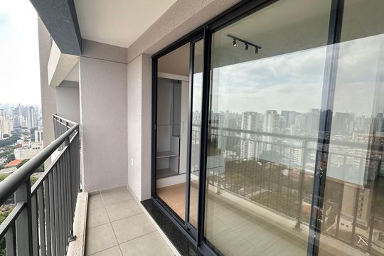Varanda do Studio de kitnet/studio à venda com 1 quarto, 27m² em Santo Amaro, São Paulo