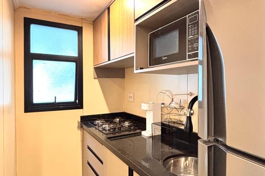 Cozinha de apartamento para alugar com 1 quarto, 36m² em Vila Nova Conceição, São Paulo