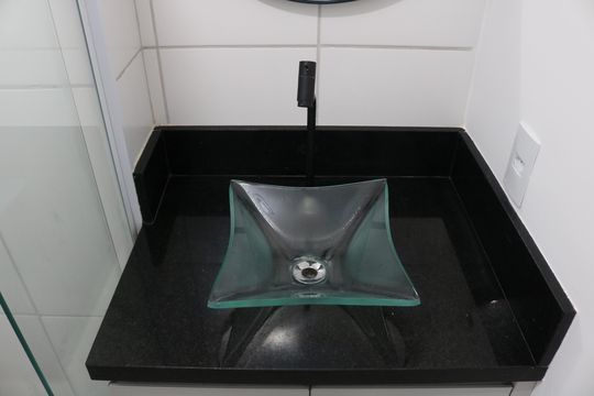 Banheiro Social de apartamento à venda com 1 quarto, 24m² em Barra Funda, São Paulo