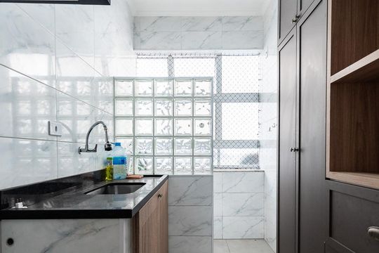 Cozinha de apartamento para alugar com 2 quartos, 86m² em Boqueirão, Santos