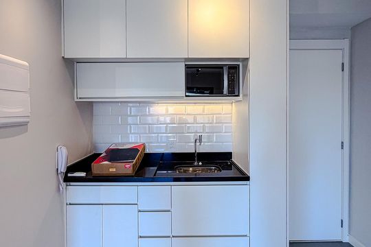 Cozinha de kitnet/studio para alugar com 1 quarto, 36m² em Vila Mariana, São Paulo