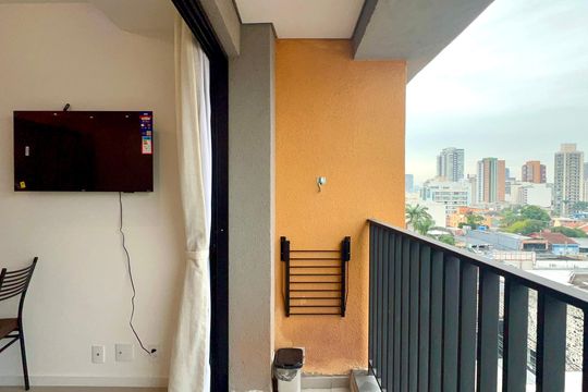 Varanda de kitnet/studio para alugar com 1 quarto, 23m² em Pinheiros, São Paulo