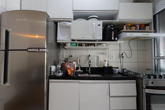 Cozinha de apartamento para alugar com 2 quartos, 49m² em Vila Andrade, São Paulo