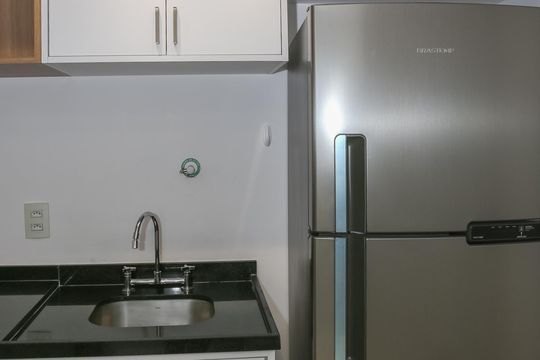 Cozinha de kitnet/studio para alugar com 1 quarto, 28m² em Perdizes, São Paulo