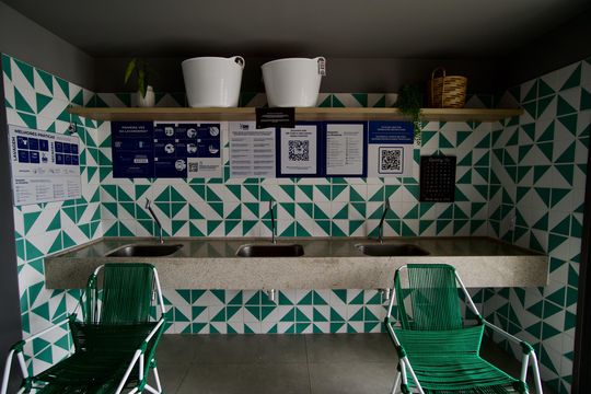 Área Comum - Lavanderia de kitnet/studio para alugar com 1 quarto, 26m² em Cerqueira César, São Paulo