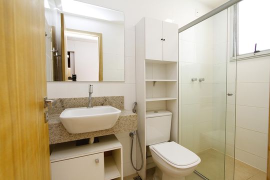 Banheiro da Suíte de apartamento à venda com 3 quartos, 109m² em Buritis, Belo Horizonte