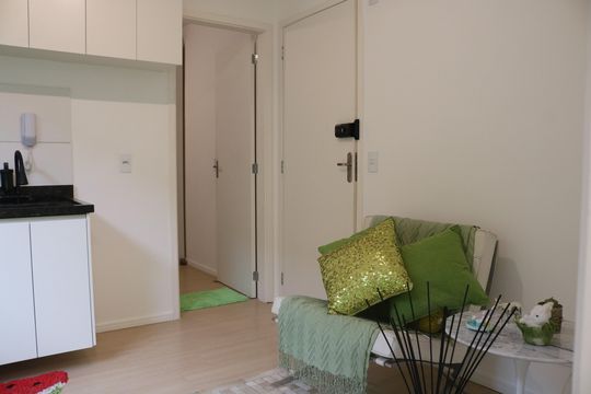 Sala/cozinha de apartamento à venda com 1 quarto, 26m² em Santa Cecilia, São Paulo