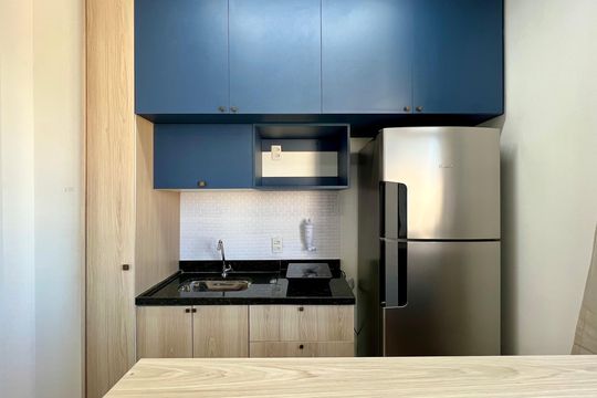 Cozinha de kitnet/studio à venda com 1 quarto, 25m² em Pinheiros, São Paulo