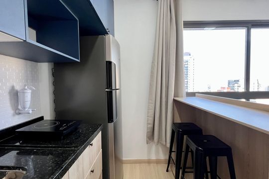 Cozinha de kitnet/studio à venda com 1 quarto, 25m² em Pinheiros, São Paulo
