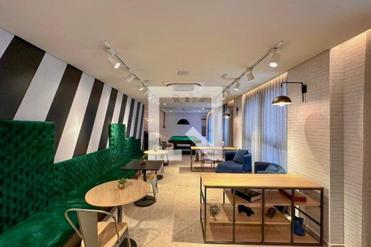 Área comum de kitnet/studio para alugar com 0 quarto, 25m² em Campo Belo, São Paulo