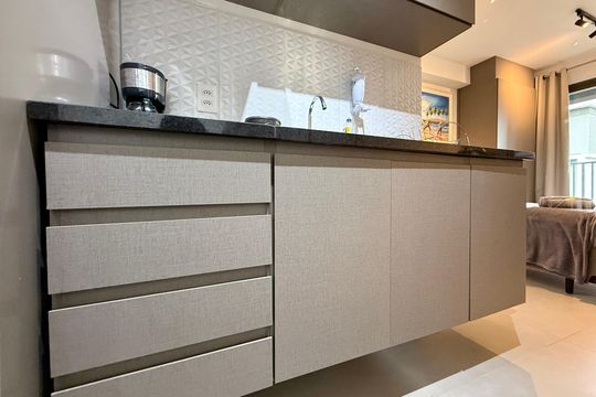 Cozinha de kitnet/studio à venda com 0 quarto, 25m² em Campo Belo, São Paulo