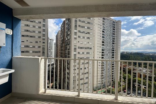 Varanda da Sala de apartamento à venda com 1 quarto, 48m² em Alphaville Empresarial, Barueri