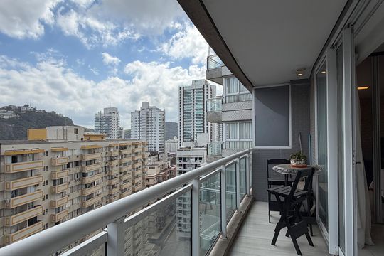 Varanda   de apartamento para alugar com 1 quarto, 45m² em Pompéia, Santos