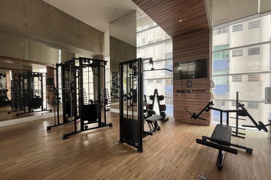 Área comum de apartamento para alugar com 1 quarto, 45m² em Pompéia, Santos