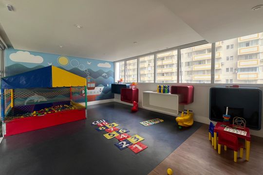 Área comum de apartamento para alugar com 1 quarto, 45m² em Pompéia, Santos