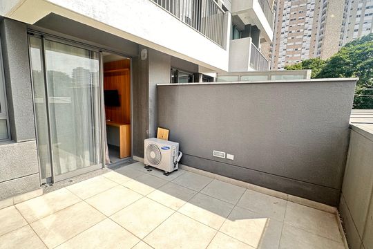 Varanda do Studio de kitnet/studio à venda com 1 quarto, 31m² em Santo Amaro, São Paulo