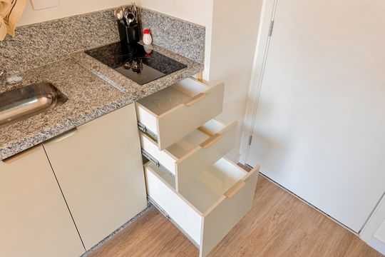 Cozinha - Armários de kitnet/studio à venda com 1 quarto, 27m² em Vila Mariana, São Paulo