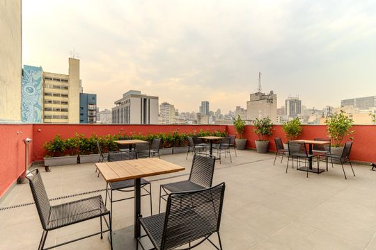 Área comum de kitnet/studio para alugar com 1 quarto, 26m² em Vila Buarque, São Paulo