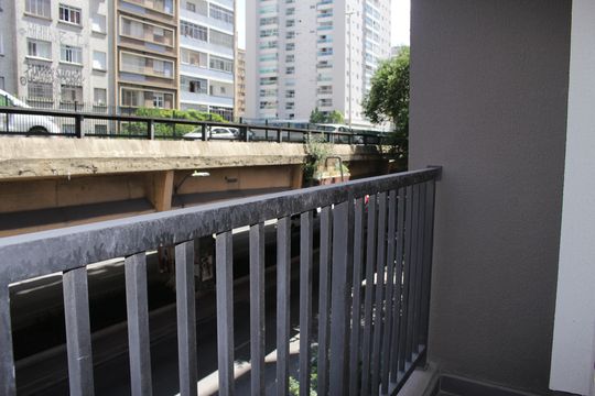 Varanda do Studio de kitnet/studio para alugar com 1 quarto, 22m² em Vila Buarque, São Paulo