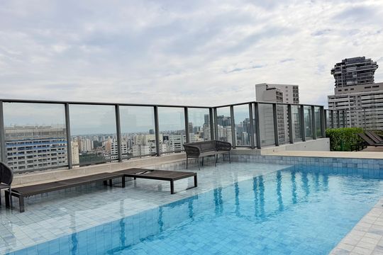 Área comum de kitnet/studio para alugar com 1 quarto, 33m² em Itaim Bibi, São Paulo