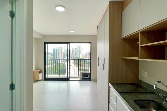 Cozinha de kitnet/studio para alugar com 1 quarto, 25m² em Pinheiros, São Paulo