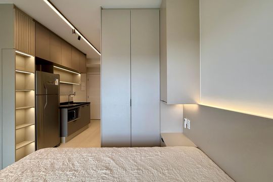Studio de kitnet/studio para alugar com 1 quarto, 26m² em Jardim das Acacias, São Paulo