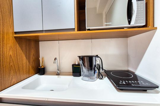 Cozinha de kitnet/studio à venda com 1 quarto, 15m² em República, São Paulo