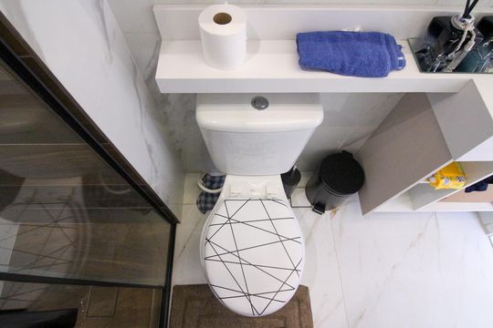 Banheiro da Suíte de apartamento à venda com 1 quarto, 56m² em Vila Santa Clara, São Paulo