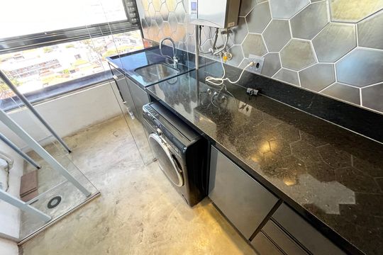Cozinha de apartamento à venda com 1 quarto, 70m² em Carandiru, São Paulo